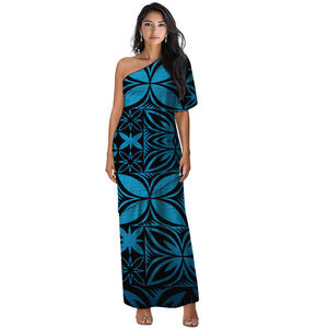 Abbigliamento hawaiano di alta qualità stampa su richiesta Polynesian <span class=keywords><strong>Elei</strong></span> Tribal Design da donna abito in due pezzi a spalle scoperte - Product Image 6