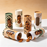 Kartonnen cilinderverpakking met venster voor thee, koffie, snoep, koekjes en cadeaus, met aangepast logo, voedselveilig en rond.