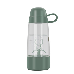 Electric Sports Water Bottle 301-400ml Portable Mixing Cup For Protein Milk Coffee Solid Color Green JBB-001 - Product Image 3