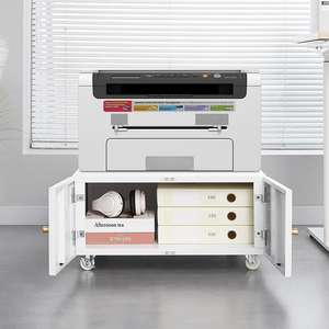 מעמד מדפסת מעמד מדפסת מתכת מודרנית מתכת מתכת ארון תיוק צדדי עם 2 דלתות - Product Image 4