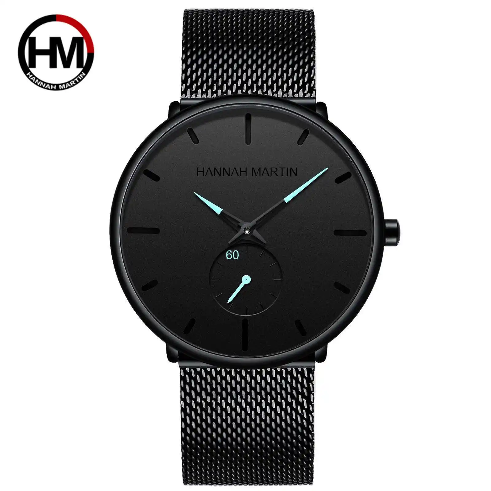 Hannah Martin Mesh Men Watches for Men Mesh Band Fashion Unique Direct Wrist Man Watch Stainless Steel Simple Waterproof 100G