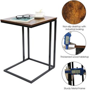 Pequeña mesa auxiliar de café con extremo de rueda portátil en forma de C mesa de aperitivos muebles para el hogar 50 muebles de sala de estar contemporáneo - Product Image 6