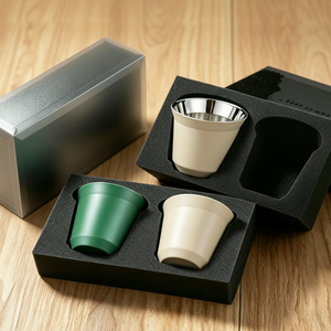 Ensemble de 2 tasses à expresso réutilisables, tasses à café de voyage, lot de 2, <span class=keywords><strong>double</strong></span> <span class=keywords><strong>paroi</strong></span> en acier inoxydable, <span class=keywords><strong>tasse</strong></span> à café <span class=keywords><strong>Nespresso</strong></span> - Product Image 5