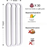 Étagère murale personnalisable en acrylique transparent à 1 niveau pour capsules de café – Présentoir minimaliste pour salon ou réfrigérateur