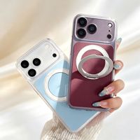 Coques de téléphone anti-salissures pour iPhone 18 Pro, coque de téléphone magnétique mate antichoc avec support rotatif à 360 degrés