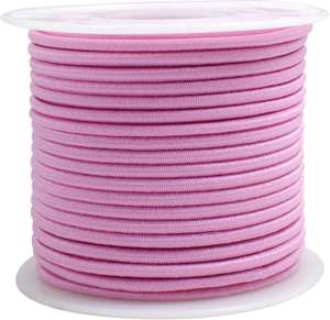 2mm <b>Pink</b> Elastic Cord 2/25 Inch 200 Yards Beading Stretchy String for Bracelet Making DIY Crafts Small Bungee Shock Cord Sewing - Product Image 1