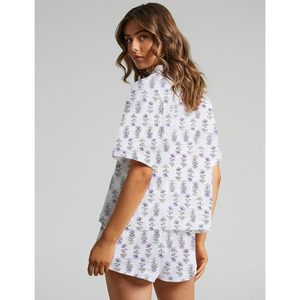 Ensemble de pyjama floral pour femmes, chemise à manches courtes boutonnée, shorts en tissu Oxford respirant, vêtements décontractés pour le printemps et l'été - Product Image 3