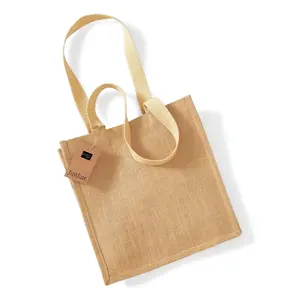 Sac fourre-tout compact en jute pour le shopping – merchandising durable - Product Image 6