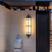 Lampe murale extérieure étanche en acier inoxydable de style chinois simple pour villas, cours, clôtures, entrées, LED murale moderne