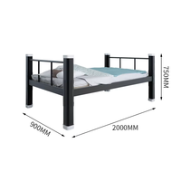 Lit superposé moderne inclinable personnalisé en métal minimaliste pour dortoir scolaire, chambre à coucher, usage commercial, montage facile