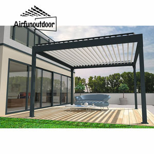 Moderne Tuin Paviljoen Balkon Ijzeren Metalen Gietijzeren Aluminium <span class=keywords><strong>Pergola</strong></span> Met Stenen Kolom Stijlvolle Buitenstructuur - Product Image 5