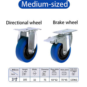 <span class=keywords><strong>4</strong></span> tpr नरम रबर 3 इंच सार्वभौमिक औद्योगिक ट्रॉली व्हील लोचदार ठोस स्टील मार्क-मुक्त कैस्टर मौन चिह्न मुक्त - Product Image 5