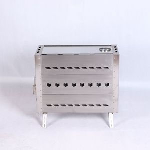 Estufa portátil de acero inoxidable para acampar de 43x27x29.5 cm, calentador de leña para exteriores, para uso en tiendas de campaña y saunas. - Product Image 2