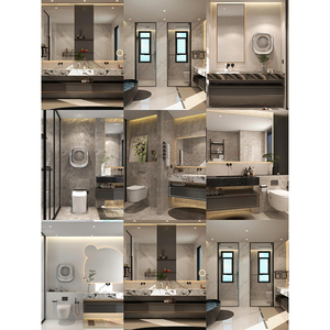 Modern Minimalist Style High-end White Series Integrated <strong>Stone</strong> Basin Single Bathroom Vanity with extra Large Smart Mirror - Product Image 5