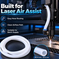Tuyau flexible en silicone pour assistance laser, refroidissement à l'eau, pour découpeuse et graveuse laser CO2 à diode, longueur personnalisable 1m 6-12mm