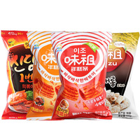 Exotische Snack Koreaanse Gepofte Snack Kimchi Smaak/Gebakken Kip Smaak Gebakken Rijstwafel Reepjes 100G