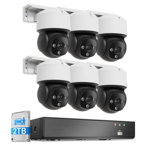 Système de Surveillance 8MP 4K PoE avec Détection Faciale IA, Suivi Automatique, 6 Caméras Dôme, Audio Bidirectionnel, Extensible 8CH/16CH, Disque Dur 2 To - Product Image 1