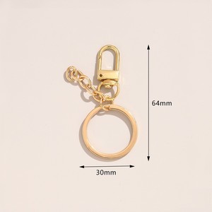 Metal Keychain Zinc Alloy Round 30mm <b>Ring</b> With Extension Chain For Bag Charm Jewelry <b>Accessory</b> - Product Image 1