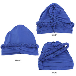 Nouveau Hijab Tressé, Bonnets <span class=keywords><strong>Chimio</strong></span>, Turban Africain, Foulard Musulman <span class=keywords><strong>pour</strong></span> Femmes, Chapeaux <span class=keywords><strong>pour</strong></span> Dames - Product Image 3