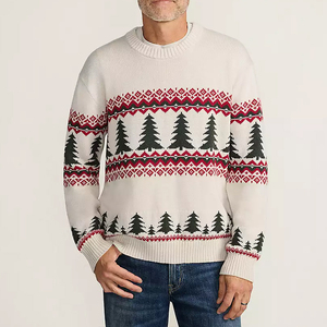 Heavyweight đan Cây giáng sinh ưa thích in áo len thiết kế ấm áp thoáng khí của nam giới áo thun - Product Image 3
