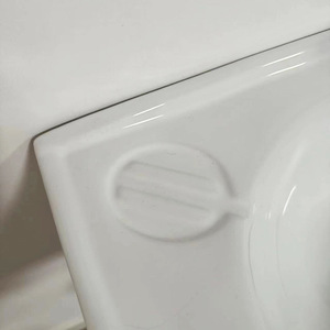 Lavabo de cerámica rectangular de pared con un solo orificio, fácil de limpiar, acabado brillante, para baño, uso doméstico. - Product Image 3