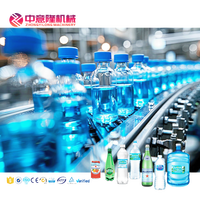 Ligne d'embouteillage d'eau minérale en bouteille PET de 500 ml entièrement automatique, machine de rinçage, de remplissage et de bouchage 3 en 1