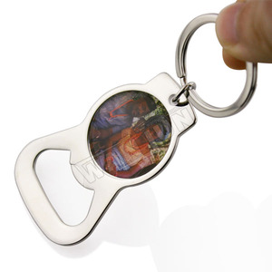 Tùy Chỉnh Thăng Hoa Blanks Mở Chai Vòng Chìa Khóa Thép Không Gỉ Mở Chai Keychain - Product Image 6