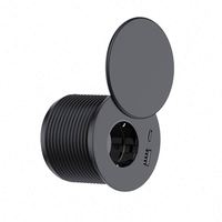 Mini prise électrique ronde intégrée avec couvercle, 16A, 2 prises USB pour table de meuble, installation facile, maison, hôtel