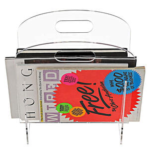 Portariviste in acrilico trasparente personalizzato con maniglie Premium <span class=keywords><strong>Perspex</strong></span> libro porta-riviste Sand File Sorter organizzatore Desktop - Product Image 2