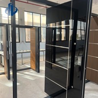 Porte d'entrée pivotante en aluminium, design minimaliste moderne et luxueux, intelligente, simple, rotative, pour maison