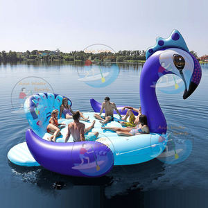 Flotteur <span class=keywords><strong>gonflable</strong></span> géant <span class=keywords><strong>rose</strong></span> doré en forme de <span class=keywords><strong>flamant</strong></span> <span class=keywords><strong>rose</strong></span>/10 personnes, paon, océan, flotteur aquatique - Product Image 1