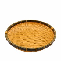 Panier de rangement en PP tissé imitation bambou, fait main, style japonais, qualité alimentaire, imperméable, résistant aux moisissures, facile à nettoyer, double usage, pour fruits