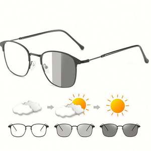 Gafas de Computadora Cuadradas de Metal para Hombre y Mujer, Moda 2023, Protección UV400, Anti Luz Azul, Fotocromáticas - Product Image 1