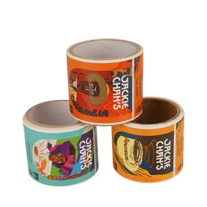 Étiquettes personnalisées autocollantes en rouleau avec estampage à chaud et gaufrage, autocollants imprimés imperméables pour bouteilles de jus, étiquettes de sécurité alimentaire - Product Image 2