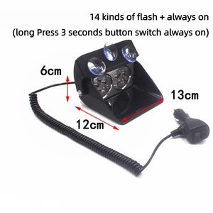 Feux de détresse pour voiture, 8 LED haute intensité, balise d'urgence, 2 piles, avec ventouse, kit essentiel pour les pannes - Product Image 4