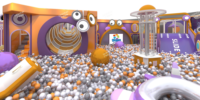 Structure de jeu intérieure pour enfants Mario Ball Pit avec toboggan et obstacles, design élégant et personnalisable, directement de l'usine