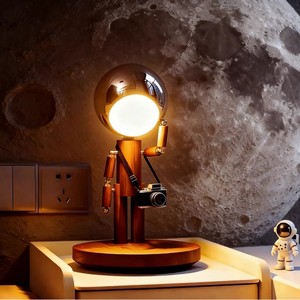Creative Wooden Adjustable Joint <b>Table</b> <b>Lamp</b> Led Rechargeable Eye Protecting For Bedroom Living Room <b>Study</b> Decorative Style - Product Image 2