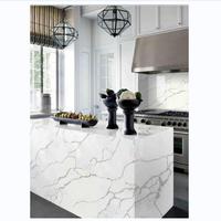 Comptoirs en surface solide acrylique coréenne personnalisée, blanche, en pierre de quartz marbrée, plans de travail de cuisine en quartz pour la cuisine