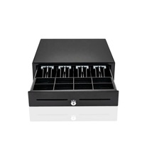 2 ranuras de verificación Metal cajón de efectivo electrónico sistema POS 4 Bill 8 moneda caja registradora 12V/24V para tienda y restaurante