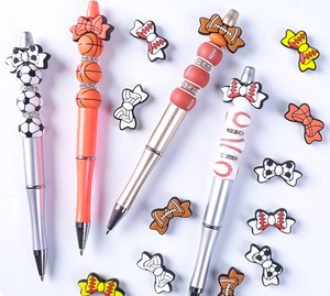 NOUVEAU Offre Spéciale en forme d'arc Baseball Silicone Focal Beads DIY Baby Pacifier Clip Accessories Jewelry Silicone Teething Beads - Product Image 6