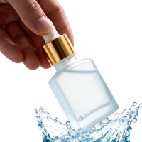 Botella de Vidrio Rectangular Vacía con Fondo Grueso para Cuidado de la Piel, 15ml 30ml, Ámbar, con Pulverizador de Aceite, Serigrafía, Libre de BPA, Envase Cosmético de Vidrio