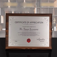 Placa de Cristal y Vidrio Plateada en Oro y Plata Personalizada, Ecológica, Pulida y Grabada, Certificado con Diseño Personalizado, Premios