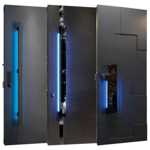 Puertas de Entrada Inteligentes de Lujo con Múltiples Cerraduras, de Aluminio Fundido, <span class=keywords><strong>Metal</strong></span>, Acero Inoxidable, Entrada Principal Única, Antirrobo, Puertas de Seguridad Exteriores - Product Image 1