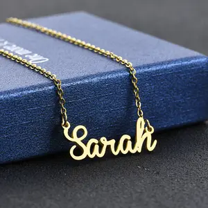 30 names Stainless steel cursive letter necklace Olivia Sarah Kayla name necklace personalized custom names necklace (KSS327)