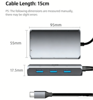Base de Conexión USB C 9 en 1 de Aluminio, HDMI 2.1, VGA, Monitor Dual, MST, 100W PD, Gigabit Ethernet, RJ45, Adaptador Multipuerto Tipo C