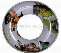 Bouée gonflable personnalisée en gros avec paillettes, anneau de natation flottant, plumes à l'intérieur, flotteur de piscine en PVC, jouet aquatique de luxe