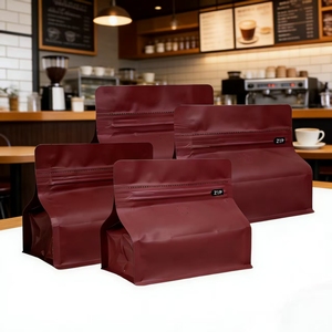 Jnh 250g 500g Custom Printed Food Grade AL Flat Bottom Stand up Tea <strong>Pouch</strong> Packaging Coffee Bean Bags One-Way Valve Zipper - Product Image 2