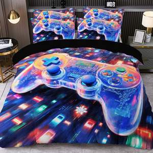 Nouvelle collection de draps et housses de <span class=keywords><strong>couette</strong></span> imprimées numériquement 5D, style tendance, tailles simple, double et grand lit, effet délavé, faible MOQ, <span class=keywords><strong>prix</strong></span> bas - Product Image 3