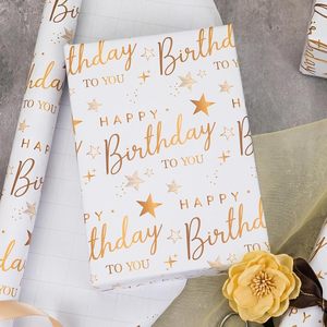 Papel de Regalo Dorado para Cumpleaños, 17 pulgadas x 16.5 pies, de una sola cara, ecológico, para manualidades, para ocasiones de cumpleaños - Product Image 4