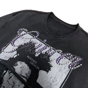 Sudadera Vintage Personalizada para Hombre, Lavado Desgastado, Corte a Mano, Detalle de Borde Crudo, Estilo Grunge Urbano - Product Image 5
